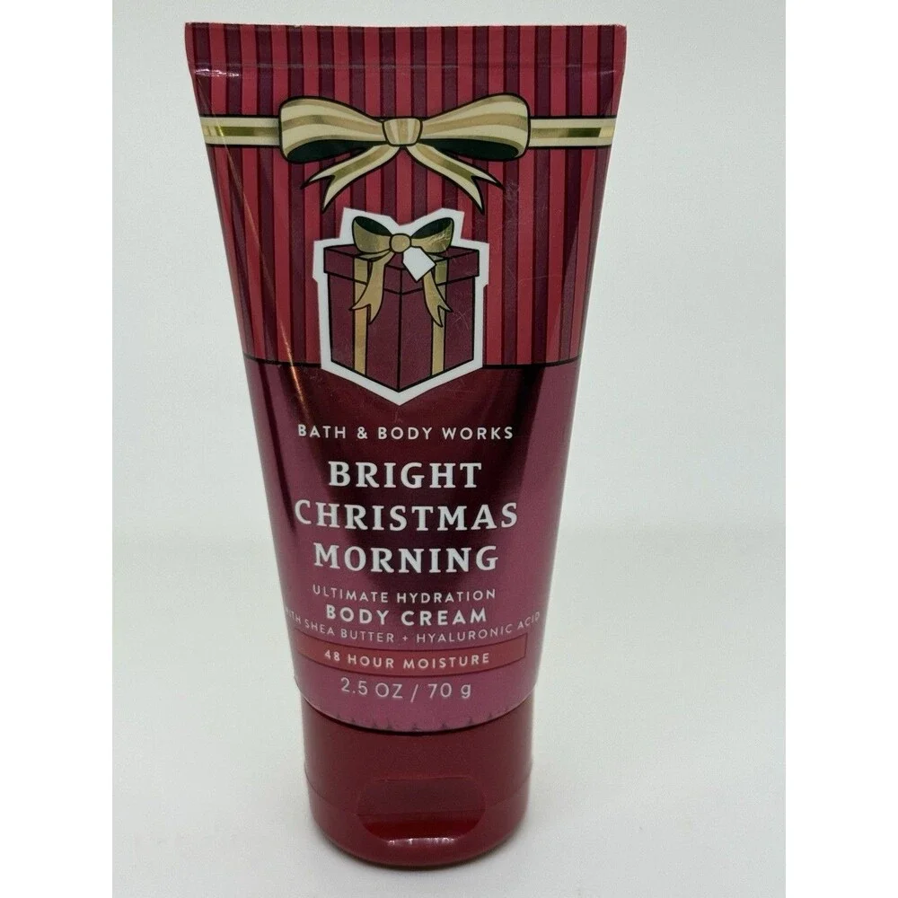 Bath and Body Works TRAVEL BRIGHT CHRISTMAS MORNING MIST, BODY CREAM SET 2.5ozEa